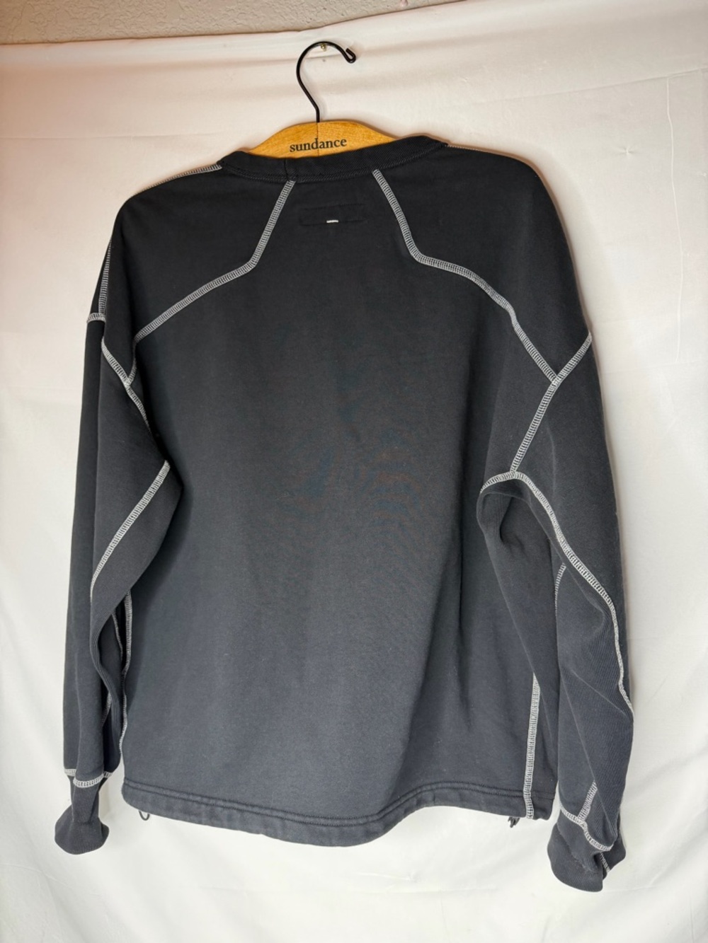 Rag & Bone Men’s XL 100% Cotton Black Sweatshirt Contrast Seams Toggle Hem - Picture 3 of 12